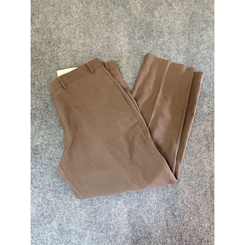 VTG Ralph Ralph Lauren Pants Mens 38x30 Brown Houndstooth Pleated Trousers